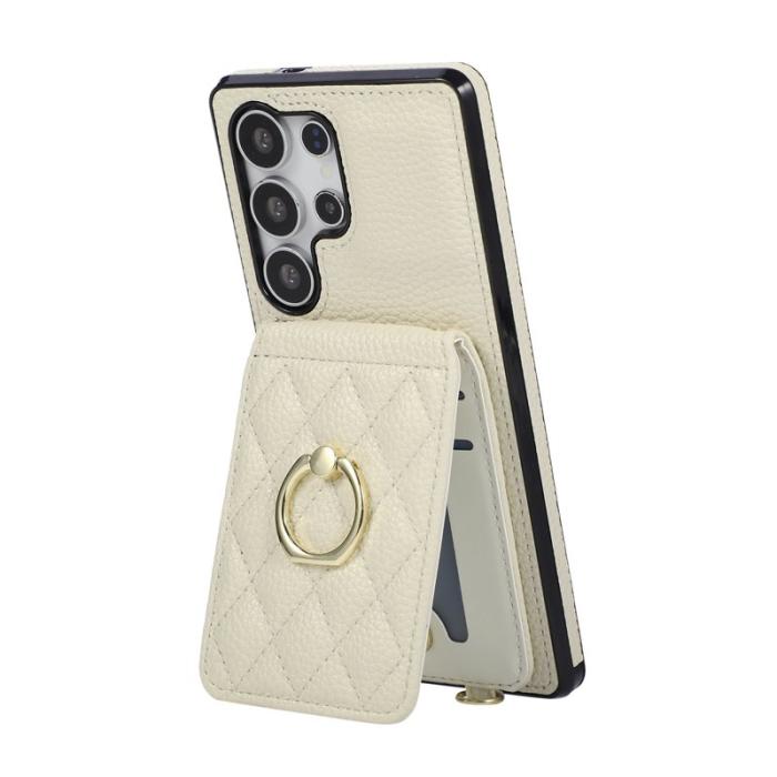 OEM - Mobilskal för Samsung Galaxy S26 Ultra Kickstand Konstläder + TPU - Beige