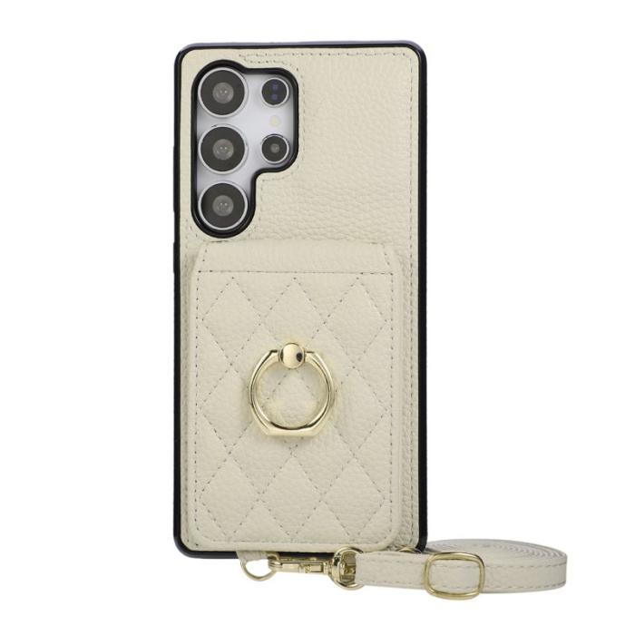 OEM - Mobilskal för Samsung Galaxy S26 Ultra Kickstand Konstläder + TPU - Beige