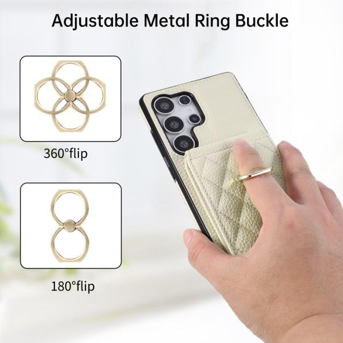 OEM - Mobilskal för Samsung Galaxy S26 Ultra Kickstand Konstläder + TPU - Beige