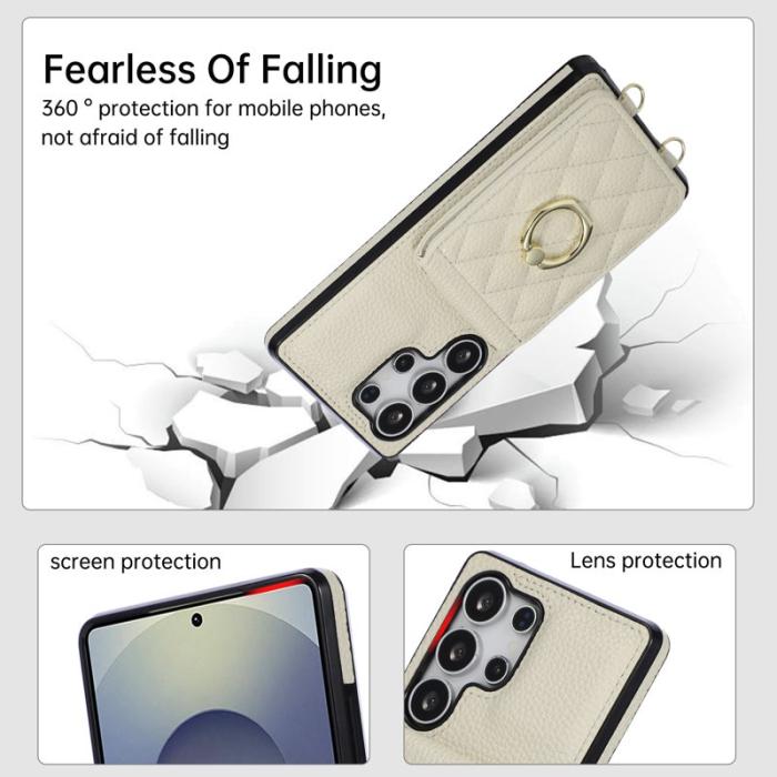 OEM - Mobilskal för Samsung Galaxy S26 Ultra Kickstand Konstläder + TPU - Beige