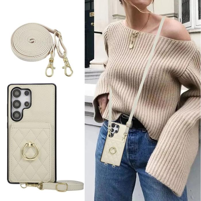 OEM - Mobilskal för Samsung Galaxy S26 Ultra Kickstand Konstläder + TPU - Beige