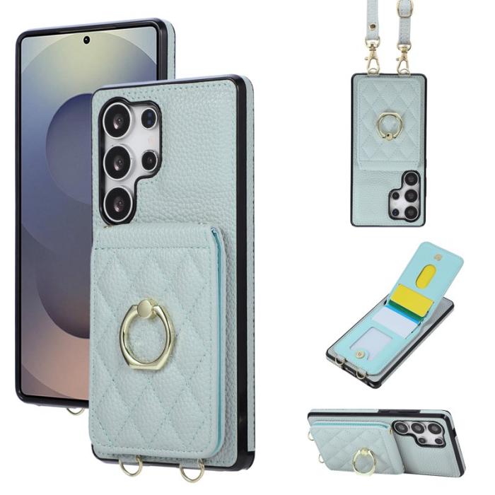 OEM - Mobilskal för Samsung Galaxy S26 Ultra Kickstand Konstläder + TPU - Blå