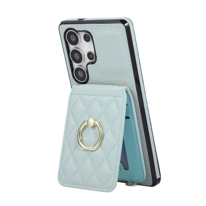 OEM - Mobilskal för Samsung Galaxy S26 Ultra Kickstand Konstläder + TPU - Blå