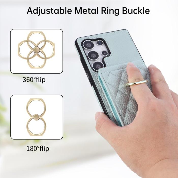 OEM - Mobilskal för Samsung Galaxy S26 Ultra Kickstand Konstläder + TPU - Blå