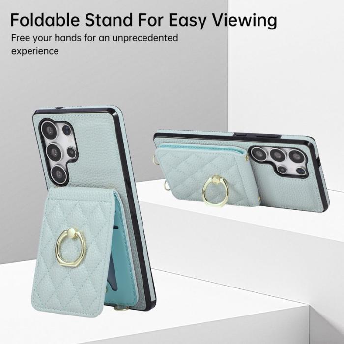 OEM - Mobilskal för Samsung Galaxy S26 Ultra Kickstand Konstläder + TPU - Blå