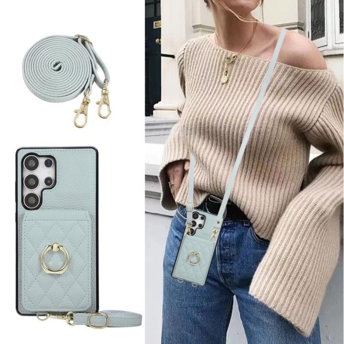 OEM - Mobilskal för Samsung Galaxy S26 Ultra Kickstand Konstläder + TPU - Blå