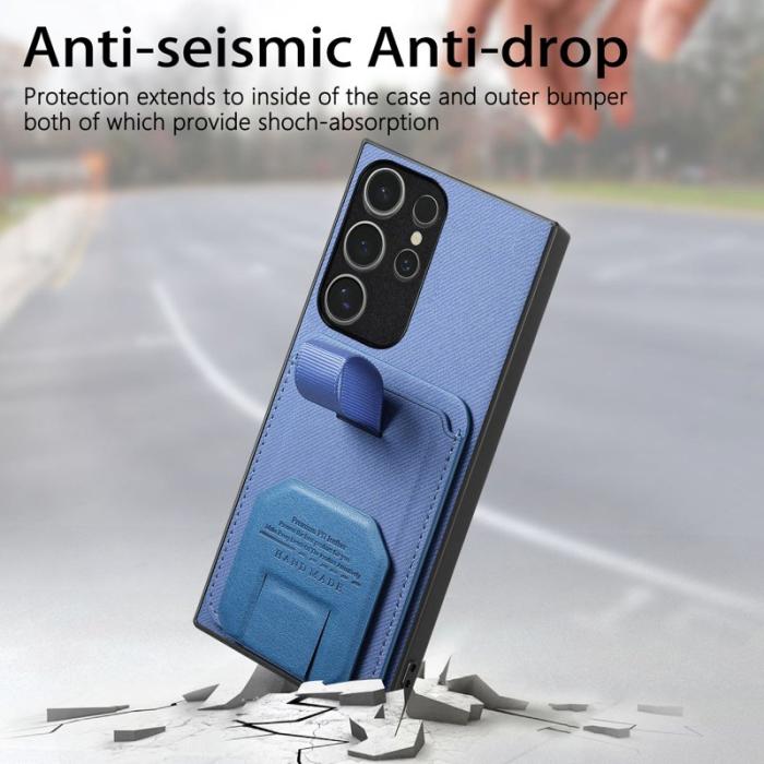 OEM - Mobilskal för Samsung Galaxy S26 Ultra Kickstand Card Slot TPU - Blå