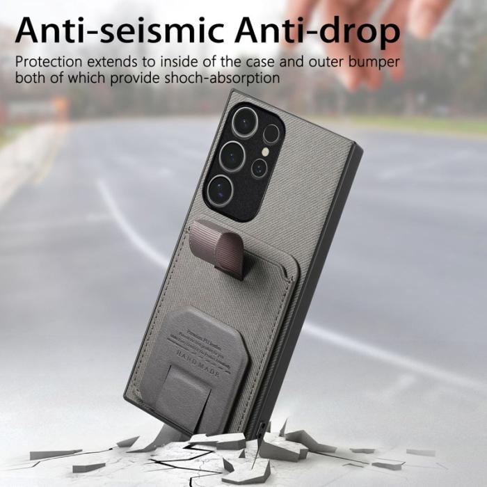 OEM - Mobilskal för Samsung Galaxy S26 Ultra Kickstand Card Slot TPU - Grå