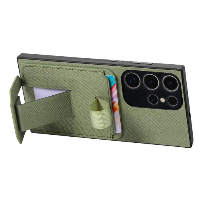 OEM - Mobilskal för Samsung Galaxy S26 Ultra Kickstand Card Slot TPU - Grön