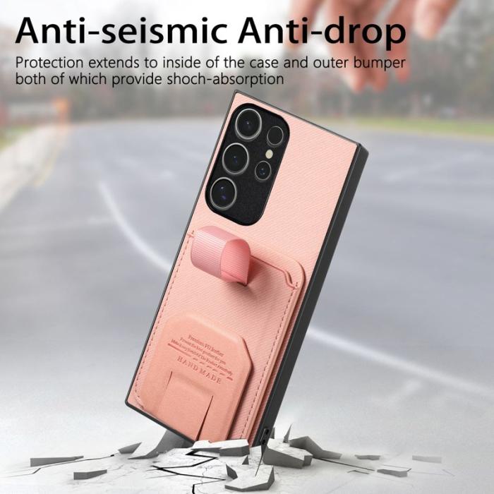 OEM - Mobilskal för Samsung Galaxy S26 Ultra Kickstand Card Slot TPU - Rosa