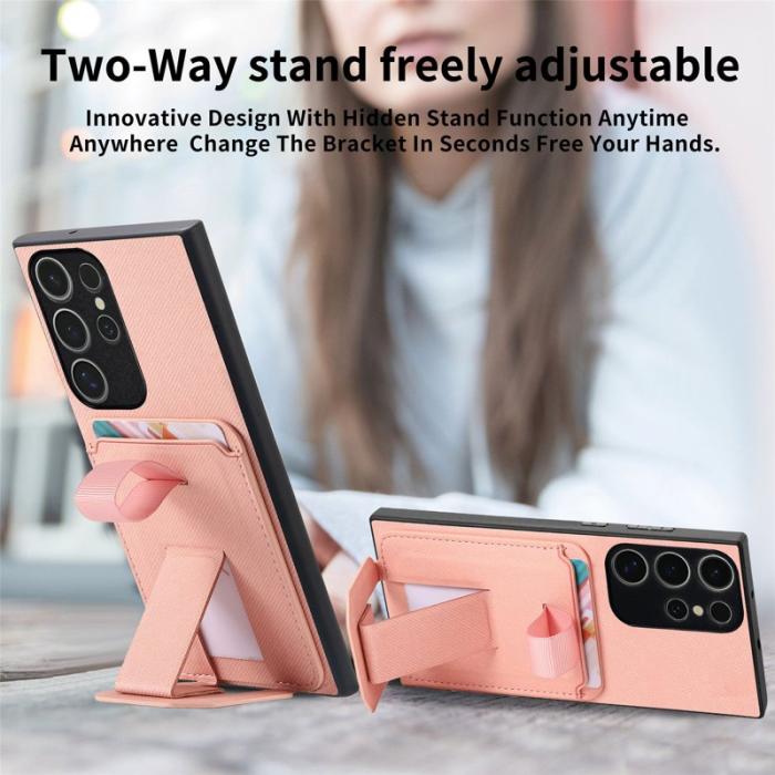 OEM - Mobilskal för Samsung Galaxy S26 Ultra Kickstand Card Slot TPU - Rosa