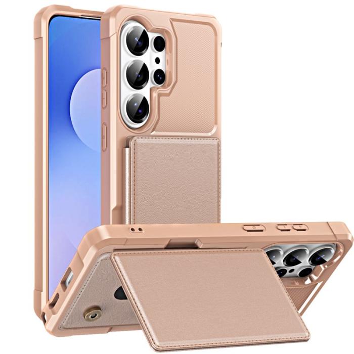 OEM - Mobilskal för Samsung Galaxy S26 Ultra Kortfack Konstläder TPU - Roséguld