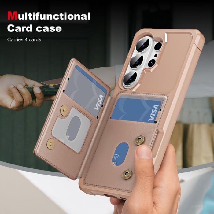 OEM - Mobilskal för Samsung Galaxy S26 Ultra Kortfack Konstläder TPU - Roséguld