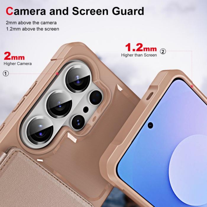 OEM - Mobilskal för Samsung Galaxy S26 Ultra Kortfack Konstläder TPU - Roséguld