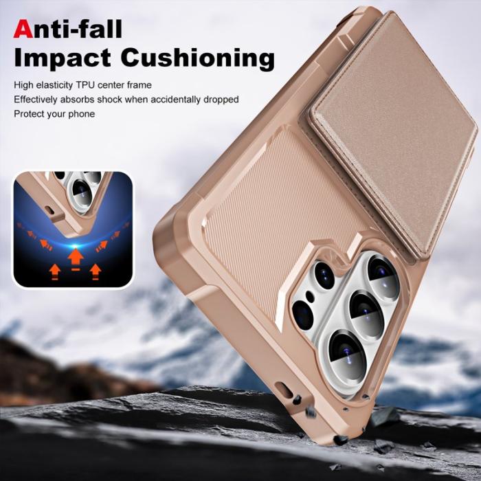 OEM - Mobilskal för Samsung Galaxy S26 Ultra Kortfack Konstläder TPU - Roséguld