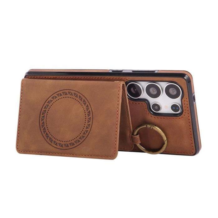 OEM - Mobilskal för Samsung Galaxy S26 Ultra Kickstand Kortfack - Brun