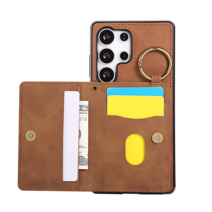 OEM - Mobilskal för Samsung Galaxy S26 Ultra Kickstand Kortfack - Brun