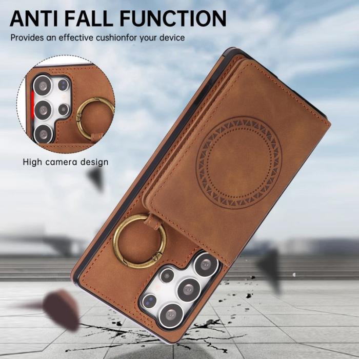 OEM - Mobilskal för Samsung Galaxy S26 Ultra Kickstand Kortfack - Brun