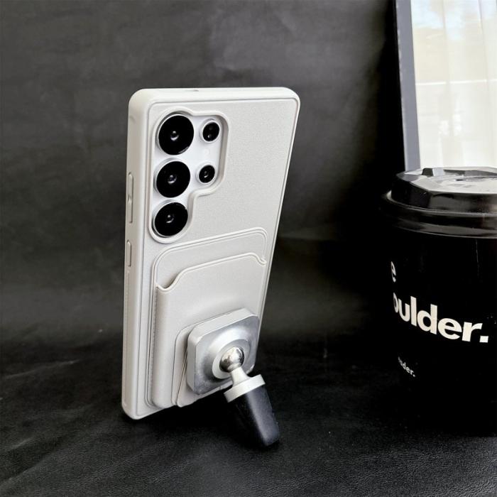 OEM - Mobilskal för Samsung Galaxy S26 Ultra Kickstand Kortfack PC + TPU - Vinröd