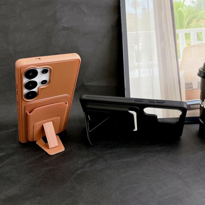 OEM - Mobilskal för Samsung Galaxy S26 Ultra Kickstand Kortfack PC + TPU - Vinröd