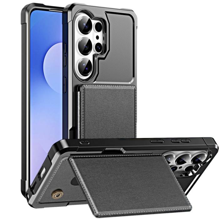 OEM - Mobilskal för Samsung Galaxy S26 Ultra Kickstand Kortfack - Svart