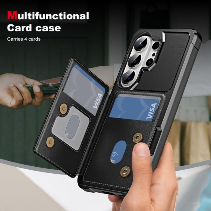 OEM - Mobilskal för Samsung Galaxy S26 Ultra Kickstand Kortfack - Svart