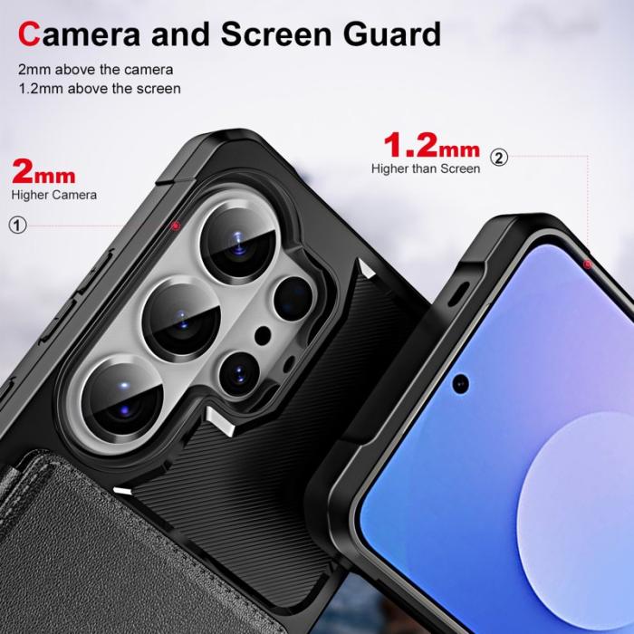 OEM - Mobilskal för Samsung Galaxy S26 Ultra Kickstand Kortfack - Svart