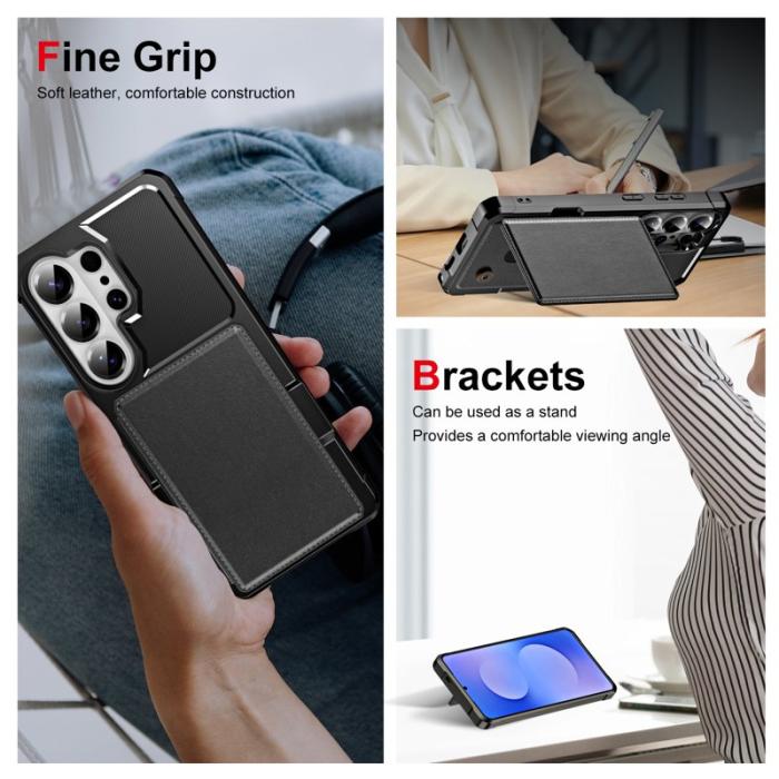 OEM - Mobilskal för Samsung Galaxy S26 Ultra Kickstand Kortfack - Svart