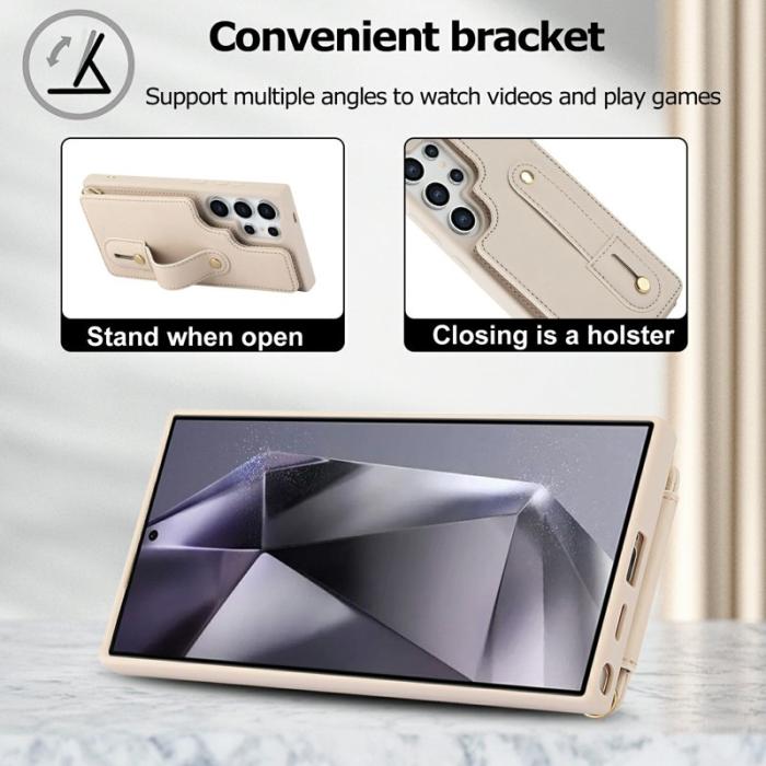 OEM - Mobilskal för Samsung Galaxy S26 Ultra Kickstand Kortfack TPU - Beige