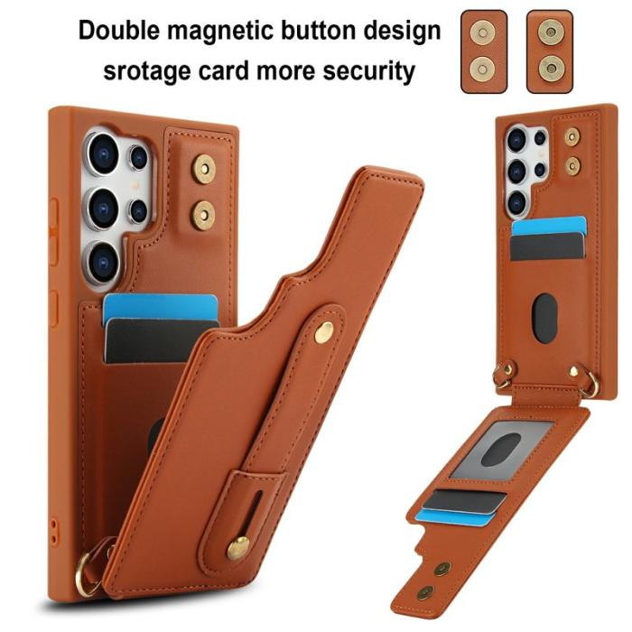 OEM - Mobilskal för Samsung Galaxy S26 Ultra Kickstand Kortfack TPU - Brun