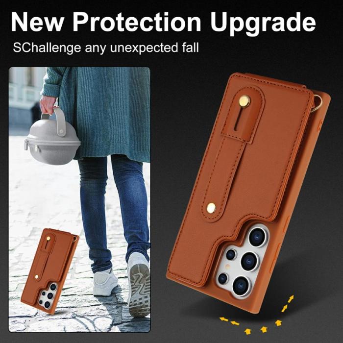 OEM - Mobilskal för Samsung Galaxy S26 Ultra Kickstand Kortfack TPU - Brun