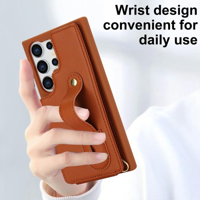 OEM - Mobilskal för Samsung Galaxy S26 Ultra Kickstand Kortfack TPU - Brun