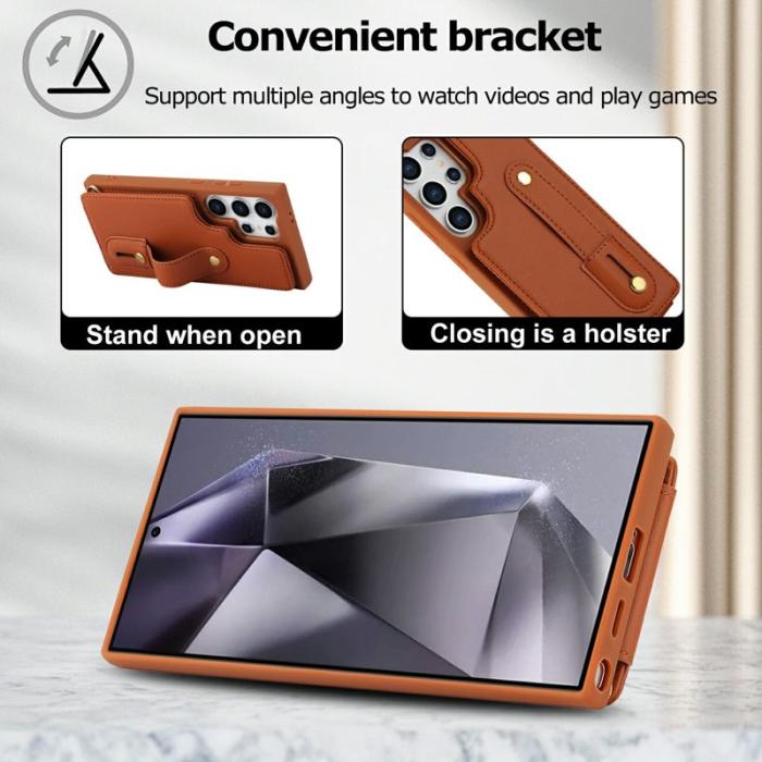 OEM - Mobilskal för Samsung Galaxy S26 Ultra Kickstand Kortfack TPU - Brun