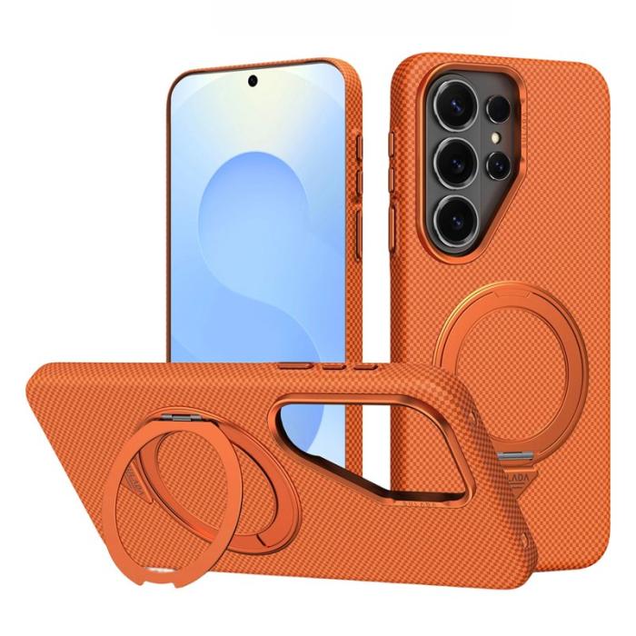 SULADA - Sulada Mobilskal för Samsung Galaxy S26 Ultra Kickstand Magnetiskt PC - Orange