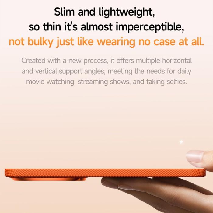 SULADA - Sulada Mobilskal för Samsung Galaxy S26 Ultra Kickstand Magnetiskt PC - Orange