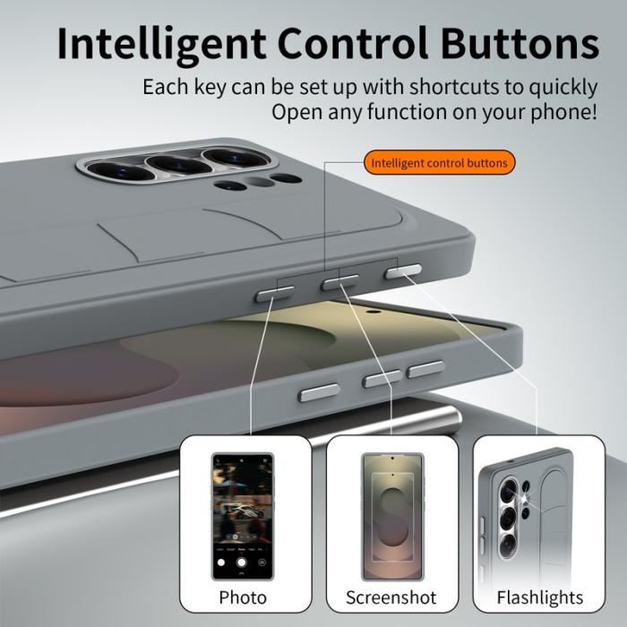 OEM - Mobilskal för Samsung Galaxy S26 Ultra Kickstand PC + Silikon - Grå