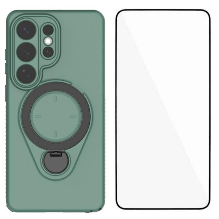 OEM - Mobilskal för Samsung Galaxy S26 Ultra Kickstand PC + TPU - Armgrön