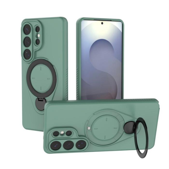 OEM - Mobilskal för Samsung Galaxy S26 Ultra Kickstand PC + TPU - Armgrön