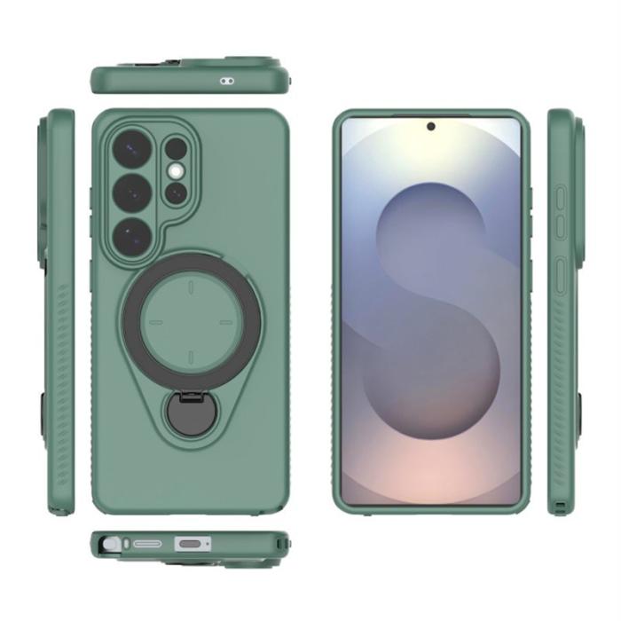 OEM - Mobilskal för Samsung Galaxy S26 Ultra Kickstand PC + TPU - Armgrön