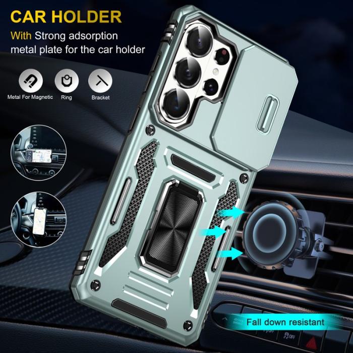 OEM - Mobilskal för Samsung Galaxy S26 Ultra Kickstand PC + TPU - Grön