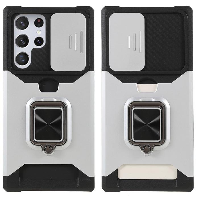 OEM - Mobilskal för Samsung Galaxy S26 Ultra Kickstand PC + TPU - Silver