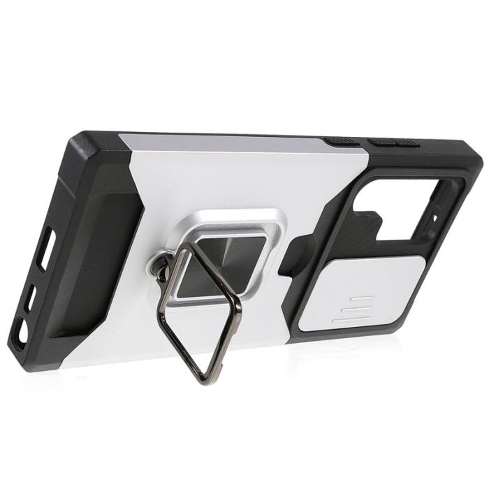 OEM - Mobilskal för Samsung Galaxy S26 Ultra Kickstand PC + TPU - Silver