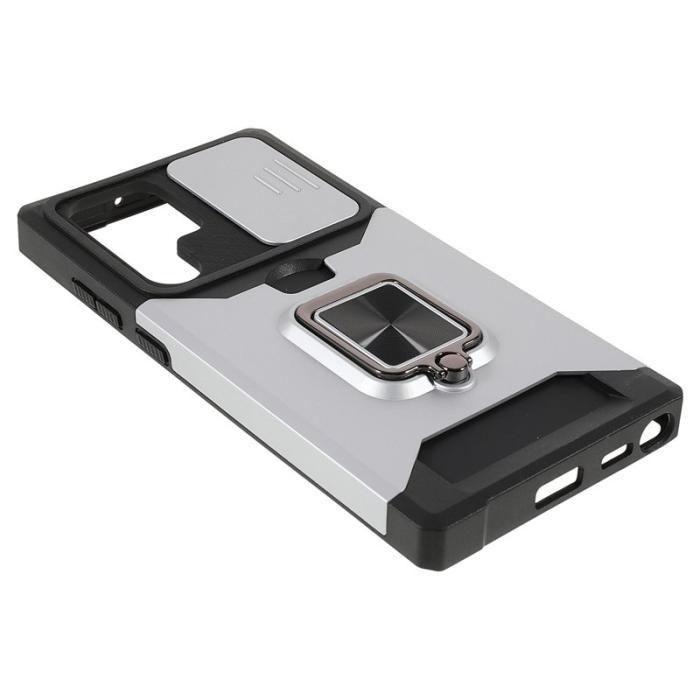 OEM - Mobilskal för Samsung Galaxy S26 Ultra Kickstand PC + TPU - Silver