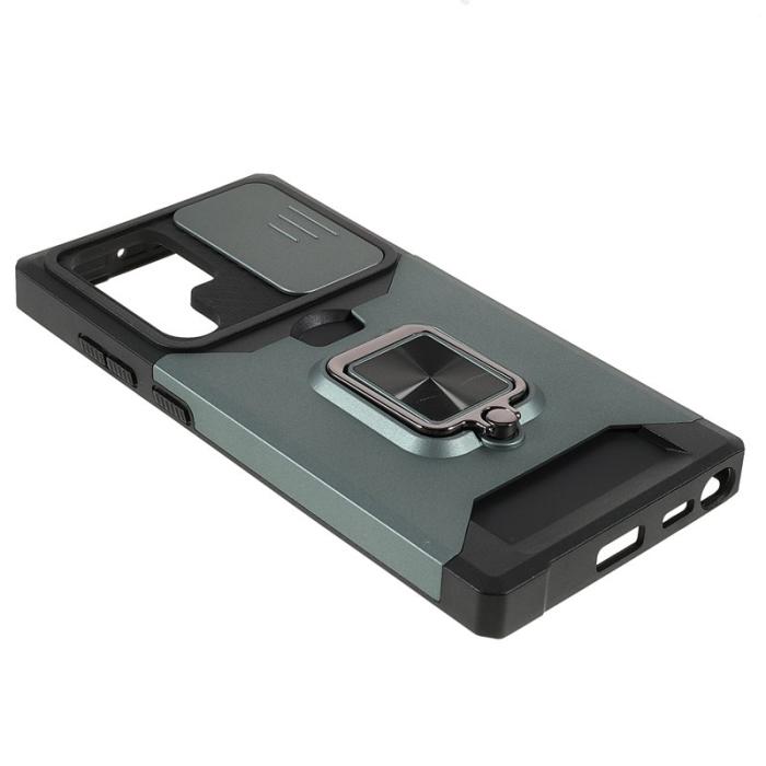 OEM - Mobilskal för Samsung Galaxy S26 Ultra Kickstand PC + TPU - Svartgrön