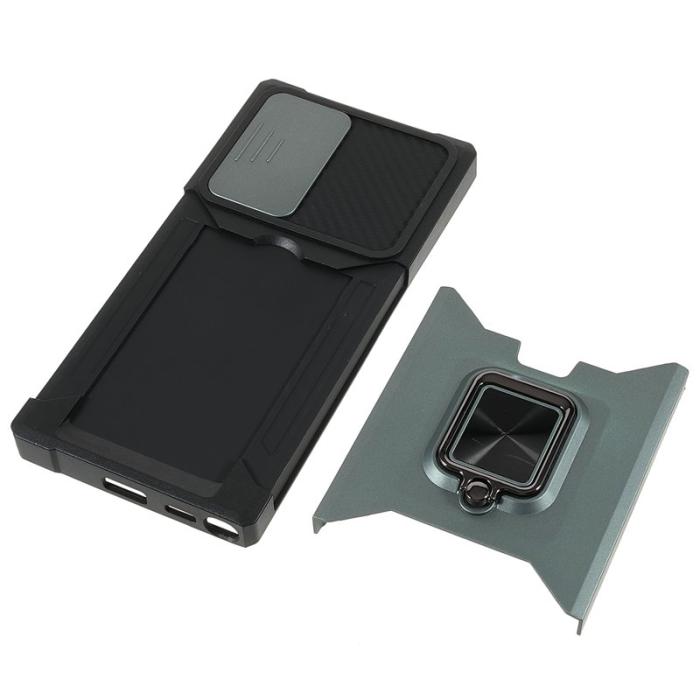 OEM - Mobilskal för Samsung Galaxy S26 Ultra Kickstand PC + TPU - Svartgrön