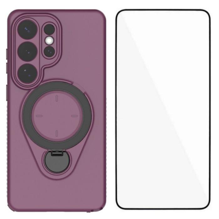 OEM - Mobilskal för Samsung Galaxy S26 Ultra Kickstand PC + TPU - Vinröd