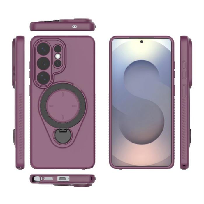 OEM - Mobilskal för Samsung Galaxy S26 Ultra Kickstand PC + TPU - Vinröd