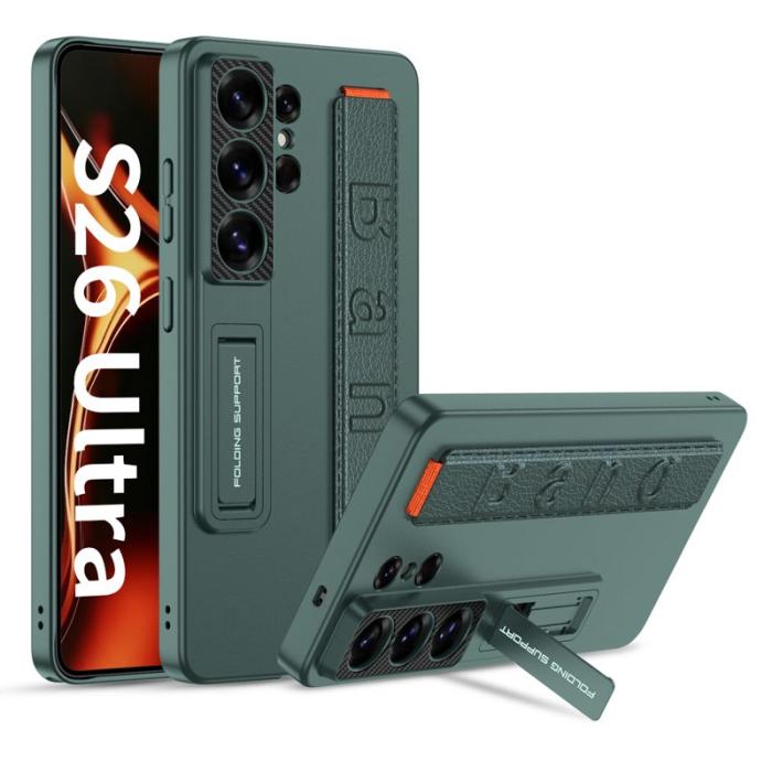 GKK - GKK Mobilskal för Samsung Galaxy S26 Ultra Kickstand PU + PC - Grön