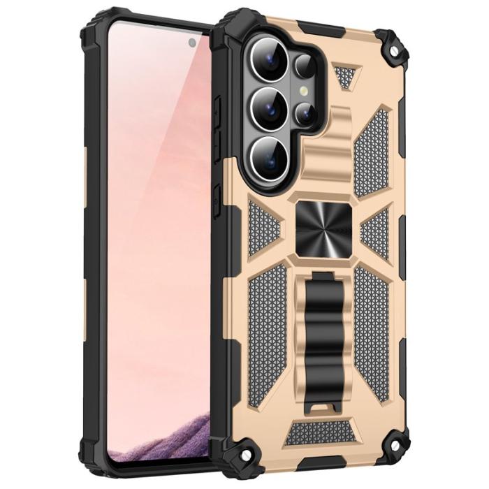 OEM - Mobilskal för Samsung Galaxy S26 Ultra Kickstand Stöttålig PC + TPU - Guld