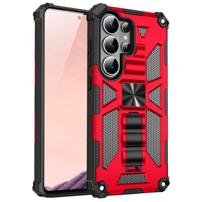 OEM - Mobilskal för Samsung Galaxy S26 Ultra Kickstand Stöttålig PC + TPU - Röd